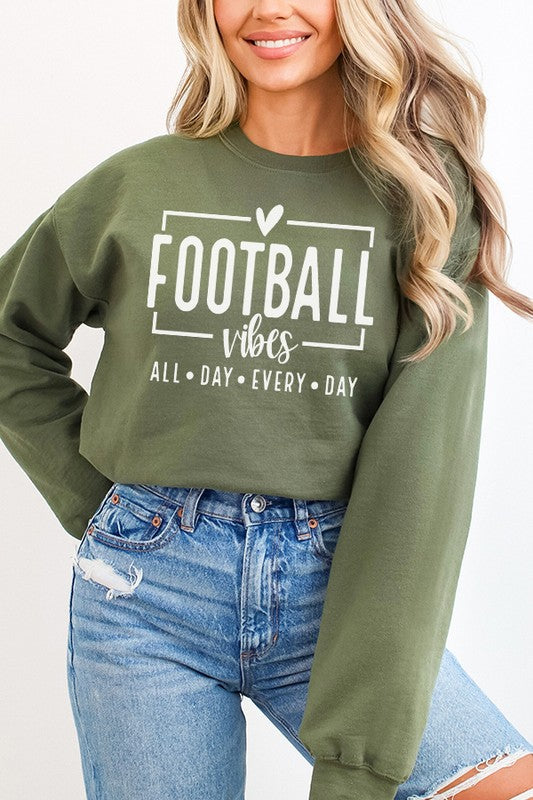 Fall Game Day Football Vibes All Day Sweatshirt