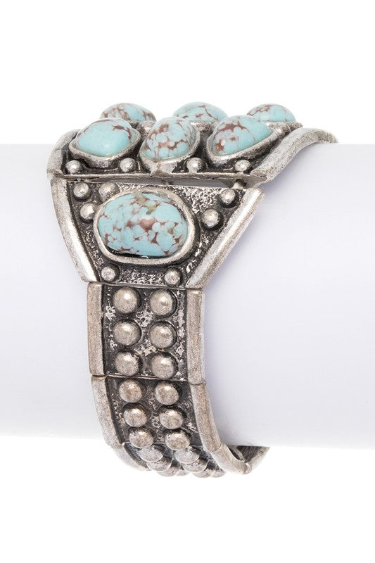 Western Stone Pave Oversize Stretch Bracelet