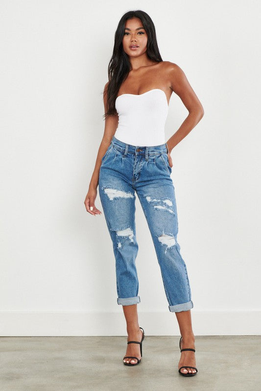 Savannah High Waisted Boyfriend Jeans