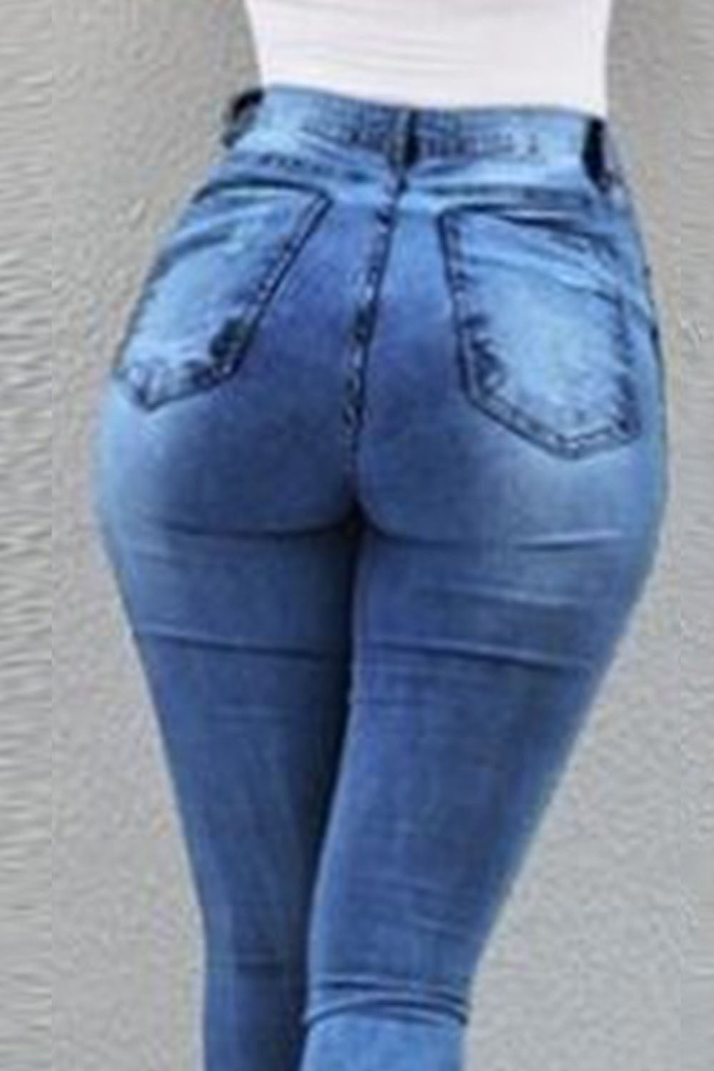 Sarah Button Fly Slit Jeans